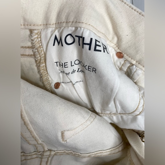 MOTHER THE LOOKER  Creme De Love Metallic Stylish Geometric Patterned Pants - Picture 5 of 11